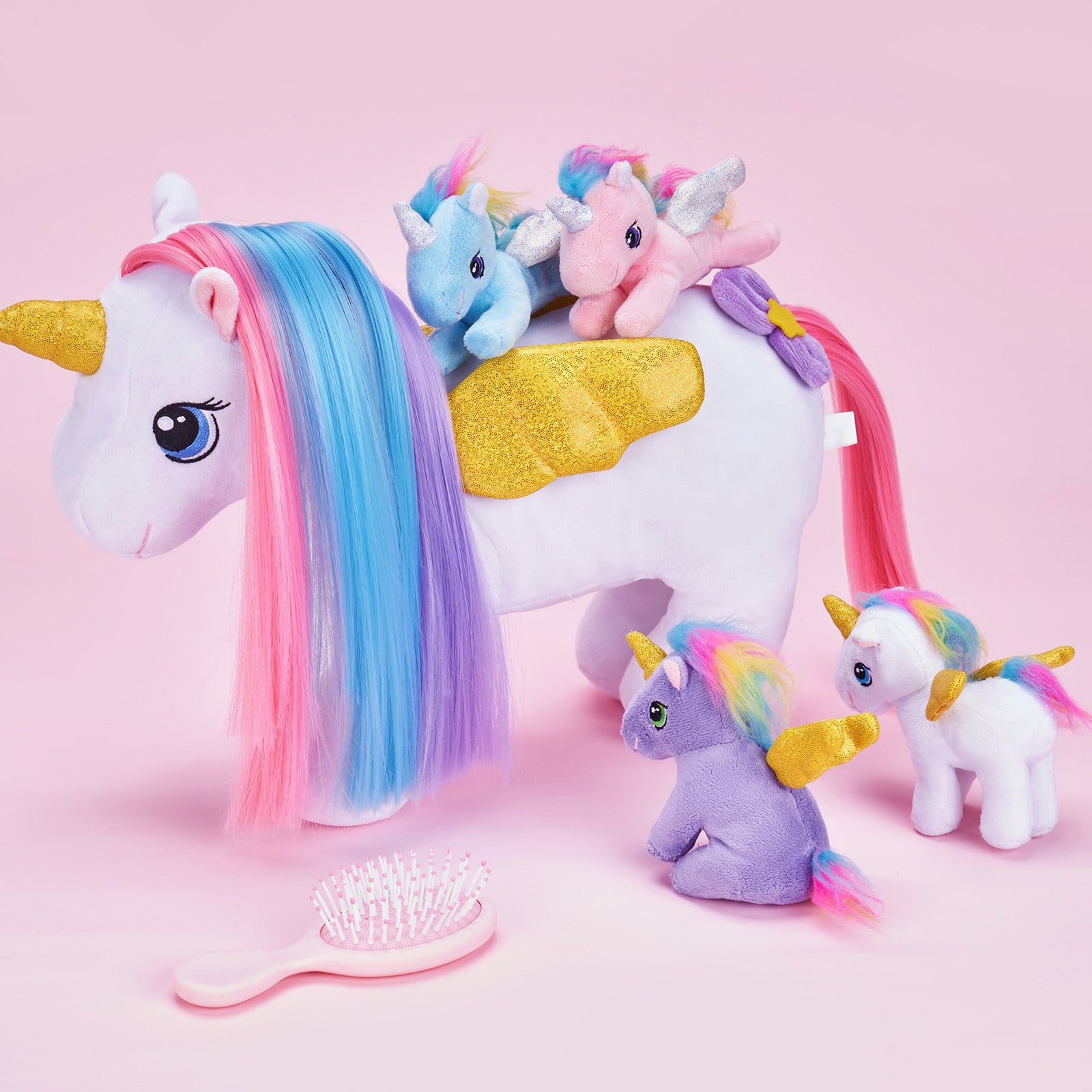 Ouozzz Rapunzelcorn Unicorn Plush Stuffed Animal, Rainbow Hair