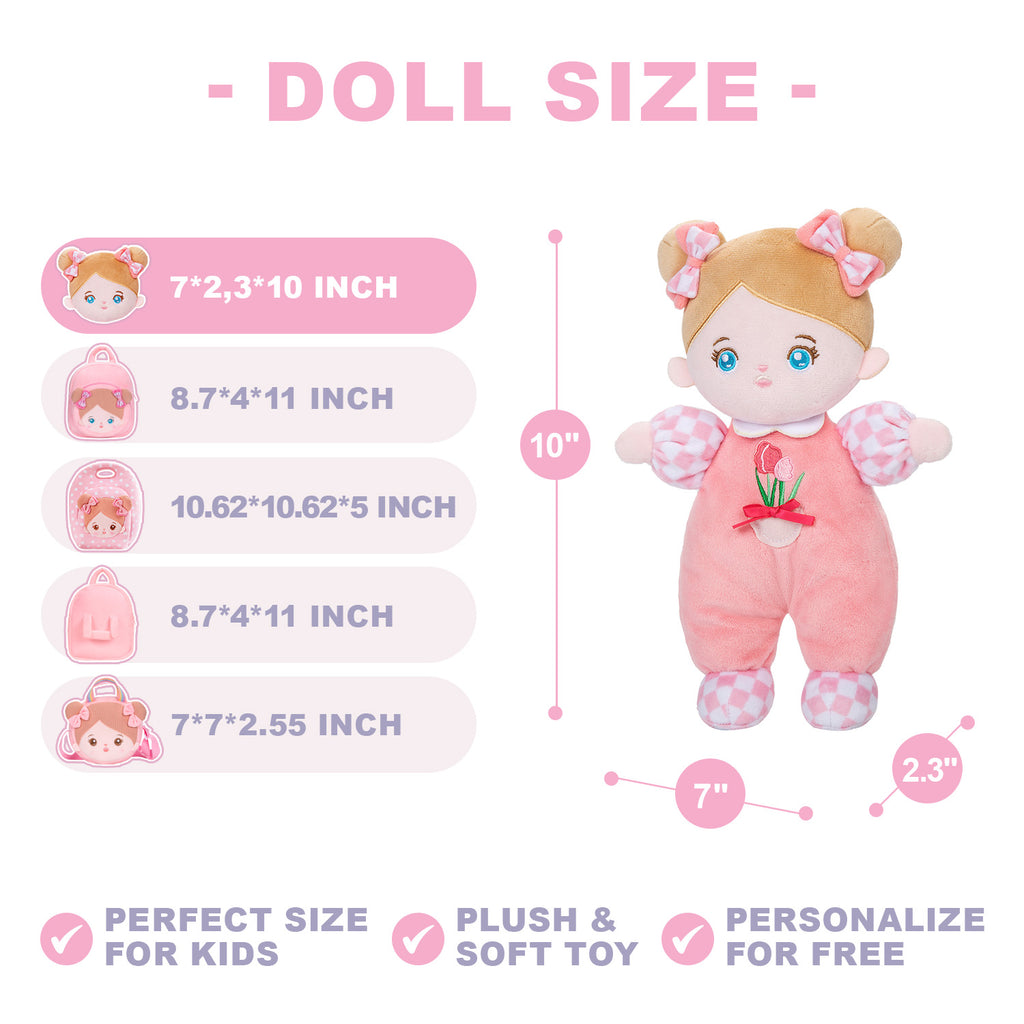 Personalized Blue Eyes Mini Plush Baby Girl Doll