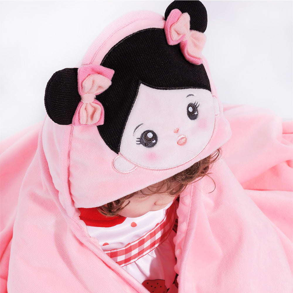 Personalized Ultra-soft Baby Hooded Blanket for Black Hair Baby
