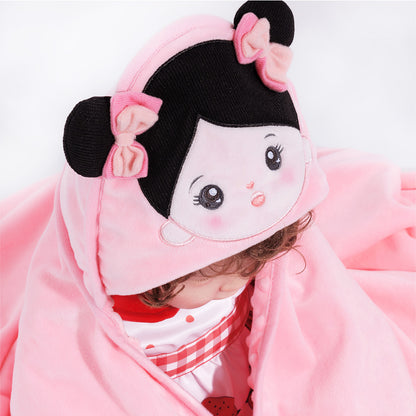 Personalized Ultra-soft Baby Hooded Blanket for Black Hair Baby