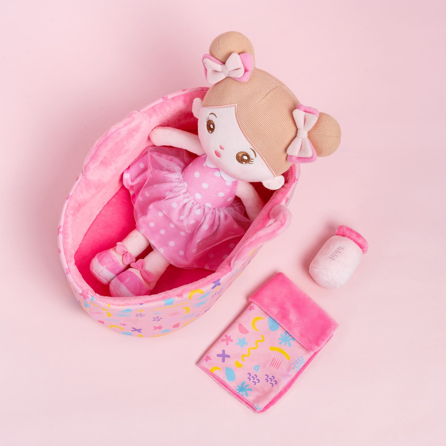 Personalized Plush Doll with Bassinet Accessories