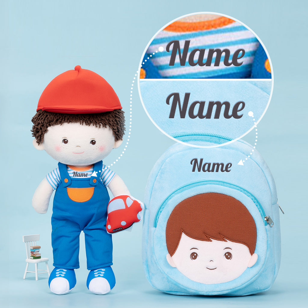Personalized Curly Hair & Freckle Face Boy Doll