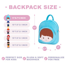 Load image into Gallery viewer, Personalized Plaid Jacket Plush Baby Boy Doll + Backpack