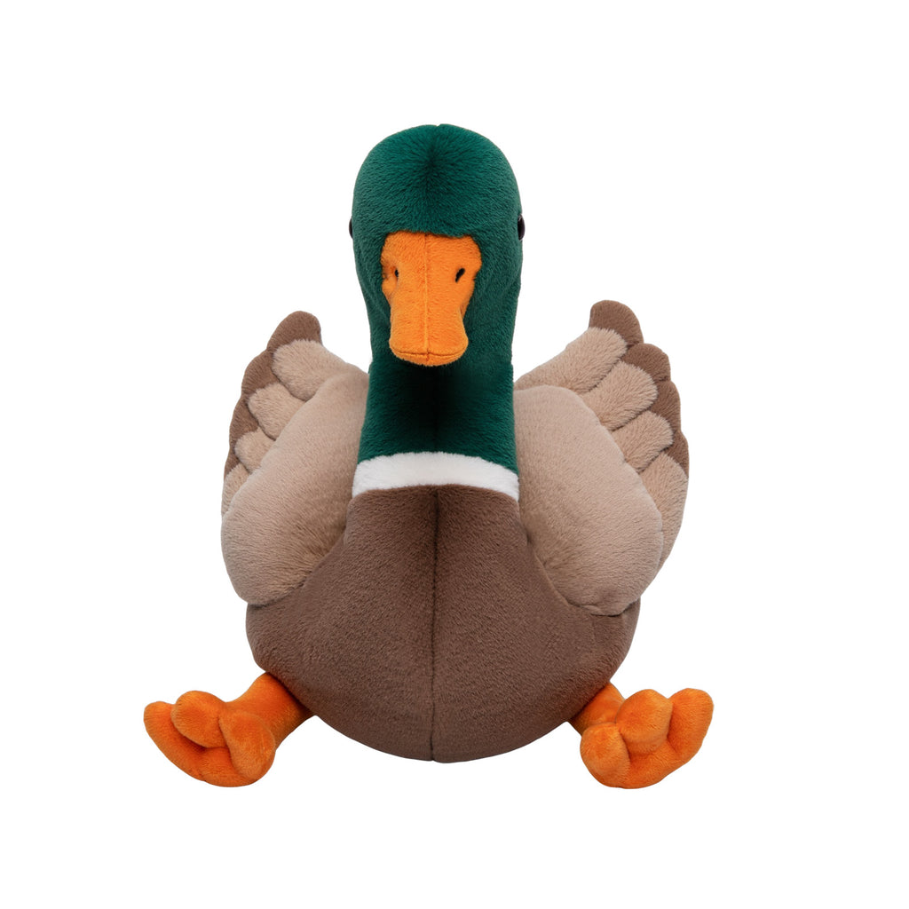 Mallard Dabbling Duck Plush Stuffed With 4 Ducklings in Nest