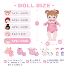 Load image into Gallery viewer, Personalized 13&#39;&#39; Plush Lite Baby Girl Doll (Interchangeable Clothes)