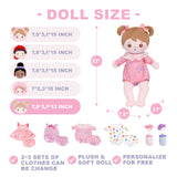 Personalized 13'' Plush Lite Baby Girl Doll (Interchangeable Clothes)