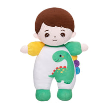 Load image into Gallery viewer, Personalized Mini Plush Baby Boy Doll with Dinosaur Romper