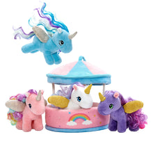 Load image into Gallery viewer, Carousel Plush Toy Set with 4 Unicorns