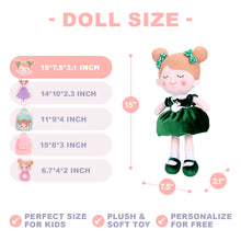 Load image into Gallery viewer, Personalized Dark Green Doll and Backpack