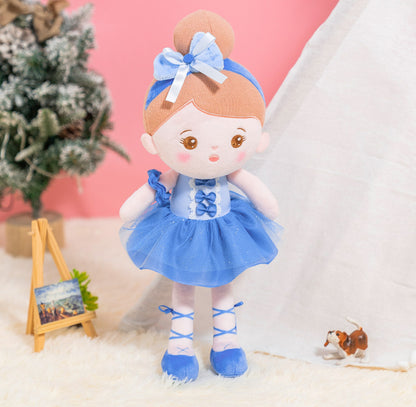 Personalized Ballerina Princess Plush Doll - Blue & Pink