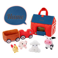 Load image into Gallery viewer, Personalised Baby&#39;s First Animal Farm Plush Toy Set