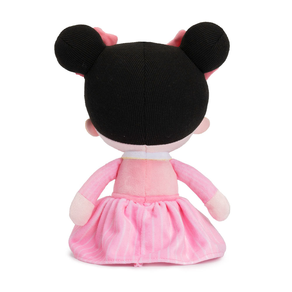 Personalized Abby Black Hair Girl Doll - Pink & Red