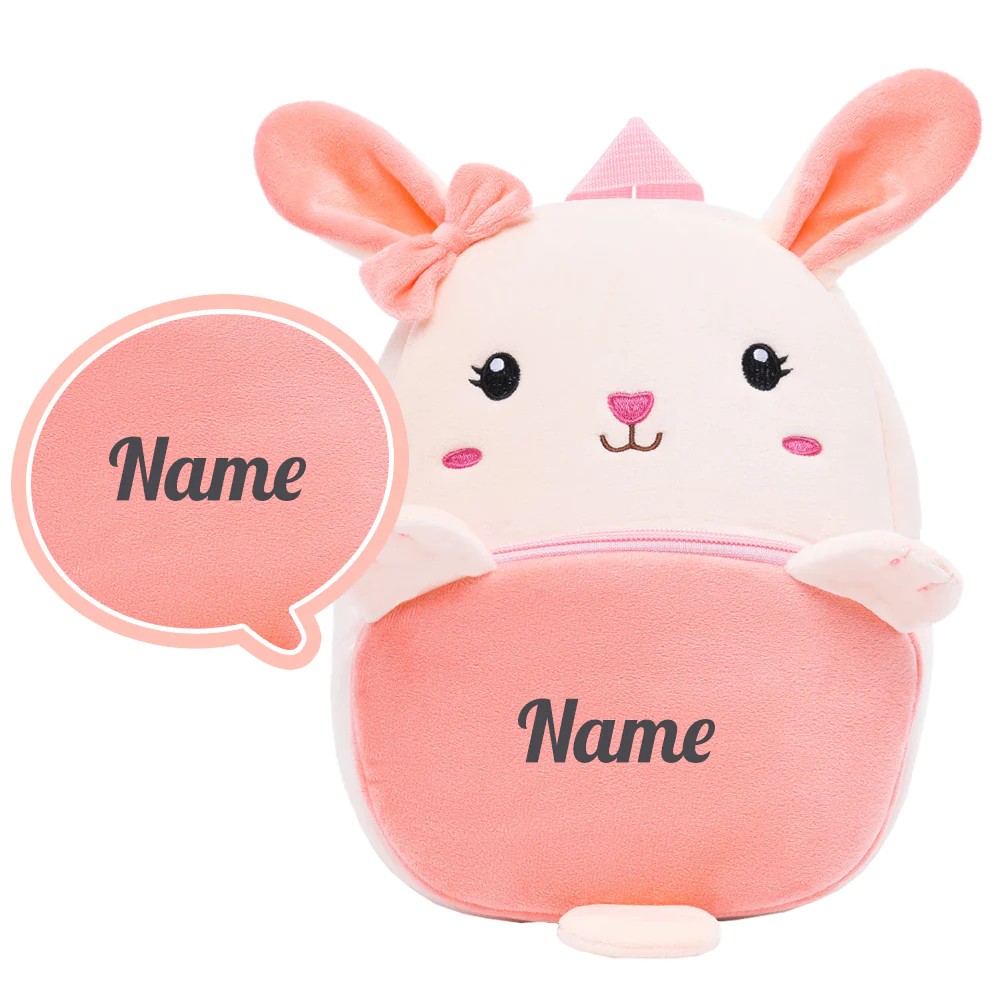Personalized Long Ears Bunny Girl and Backpack