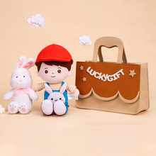 Load image into Gallery viewer, Easter Gift Set: Plush Rabbit Doll + Baby Bunny Doll + Cloth Basket