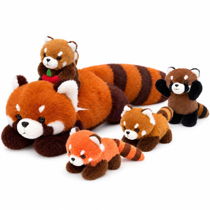 Red Panda Plush Stuffed Animal with 4 Babies