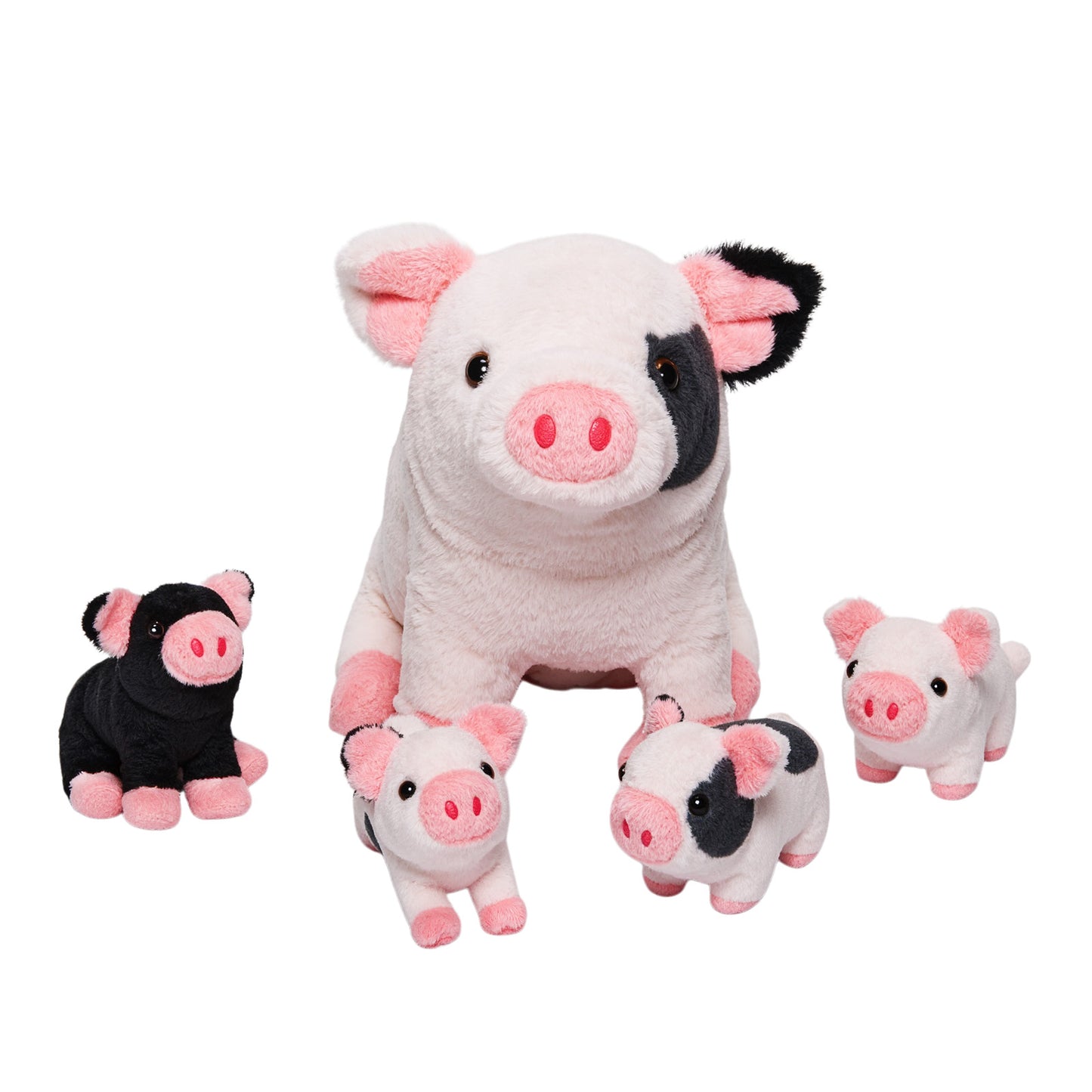 Spotted Pig Mommy Stuffed Animal Set with 4 Piglets Inside