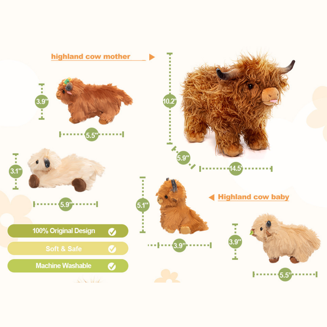 Plush Stuffed Animal Family Toy Set -  11 Themes