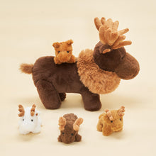 Load image into Gallery viewer, Moose Stuffed Animal with 4 Babies Inside