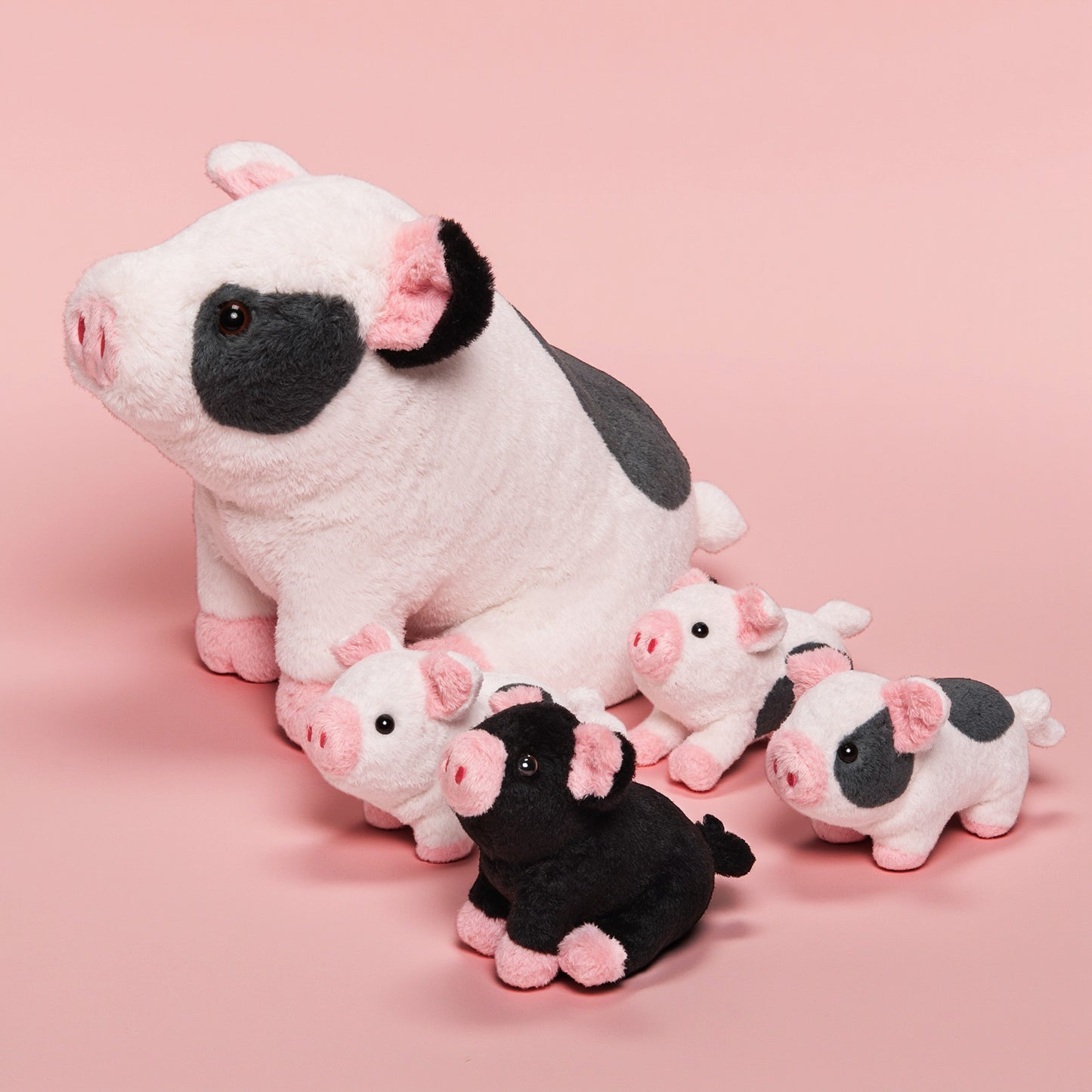 Spotted Pig Mommy Stuffed Animal Set with 4 Piglets Inside