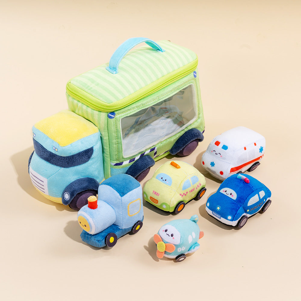 Personalized Baby's First Cars Story Plush Playset Sound Toy Gift Set