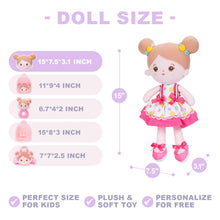 Load image into Gallery viewer, Personalized Pink Polka Dot Skirt Plush Rag Baby Doll