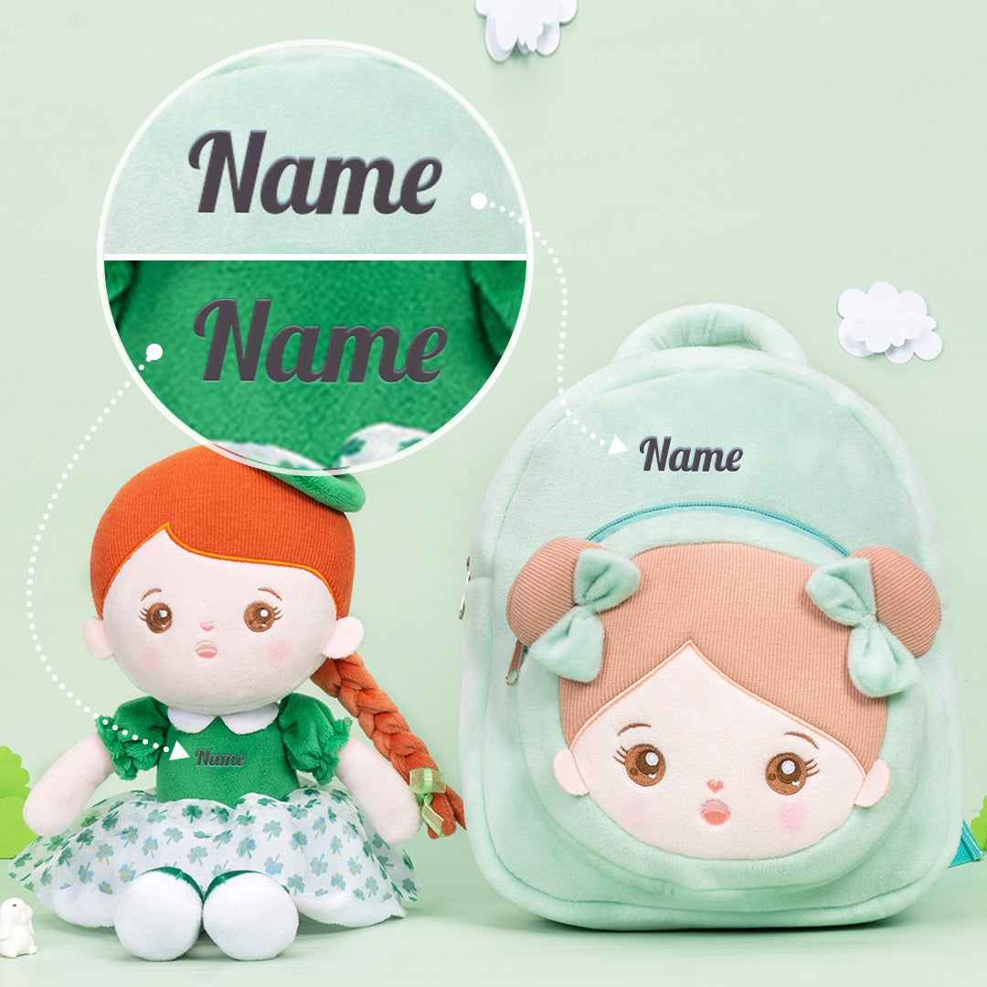 Personalized St Patrick's Day Gifts Green Clover Plush Doll