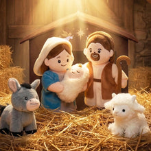 Load image into Gallery viewer, Soft Nativity Playset - Plush Manger with Holy Family &amp; Animals
