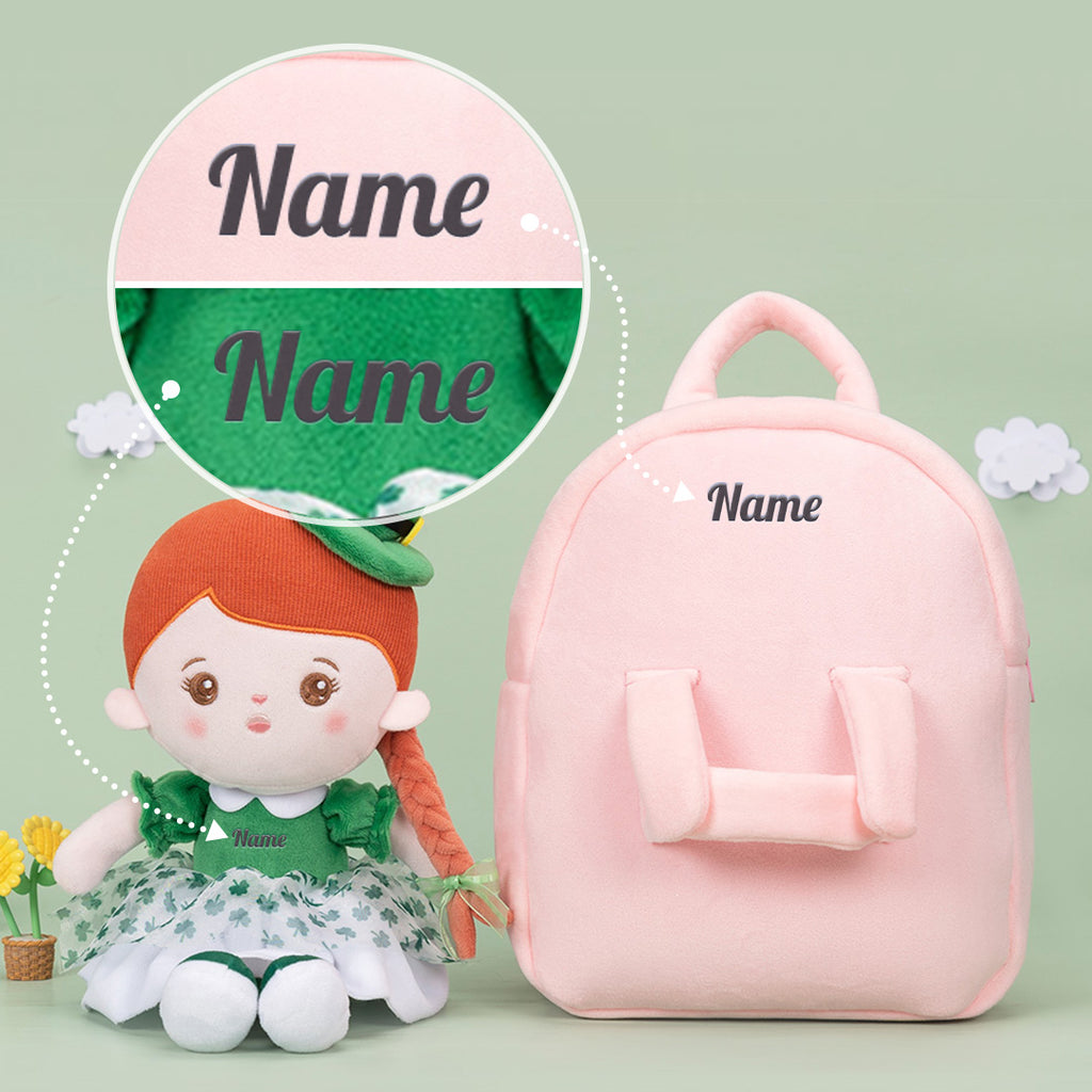 Personalized St Patrick's Day Gifts Green Clover Plush Doll