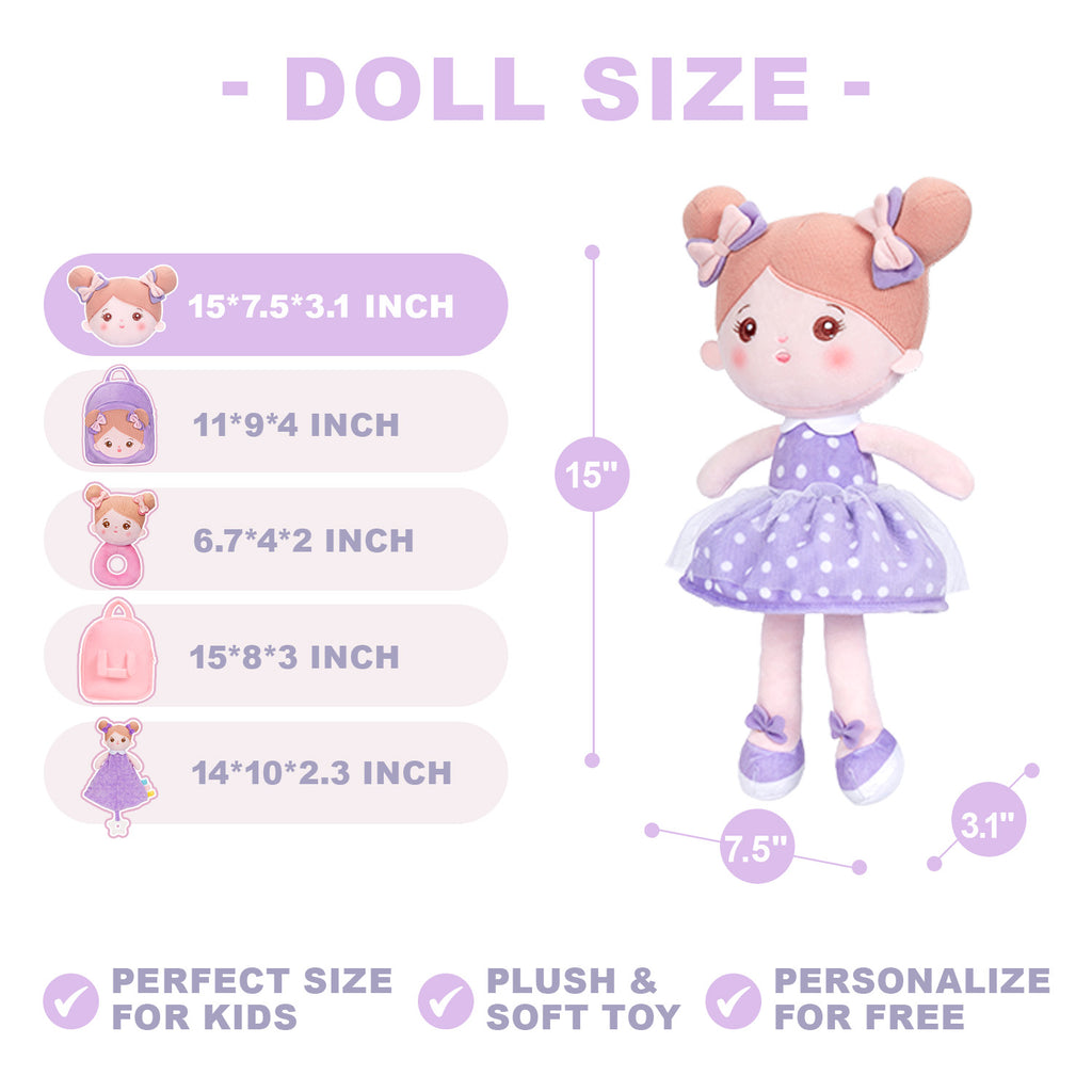 Personalized Sweet Girl Purple Plush Doll