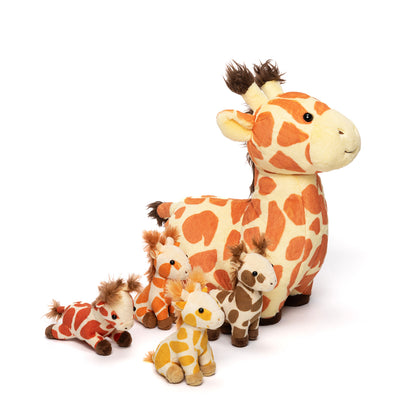Giraffe Family Plush Toy Set With 4 Baby Giraffes