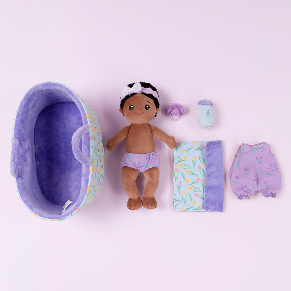 Personalized Dress-up Plush Mini Baby Girl Doll Gift Set