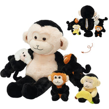 Load image into Gallery viewer, Capuchin Monkey Plush Stuffed Animal with 4 Babies