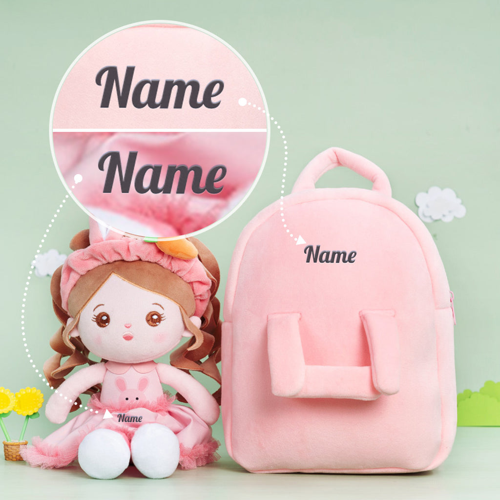 Personalized Big Ears Bunny Plush Baby Girl Doll