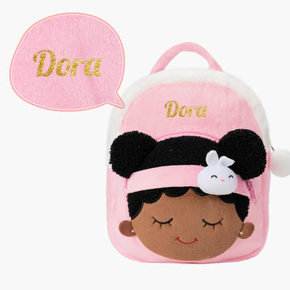 Personalized Nevaeh Purple Bunny Doll + Backpack