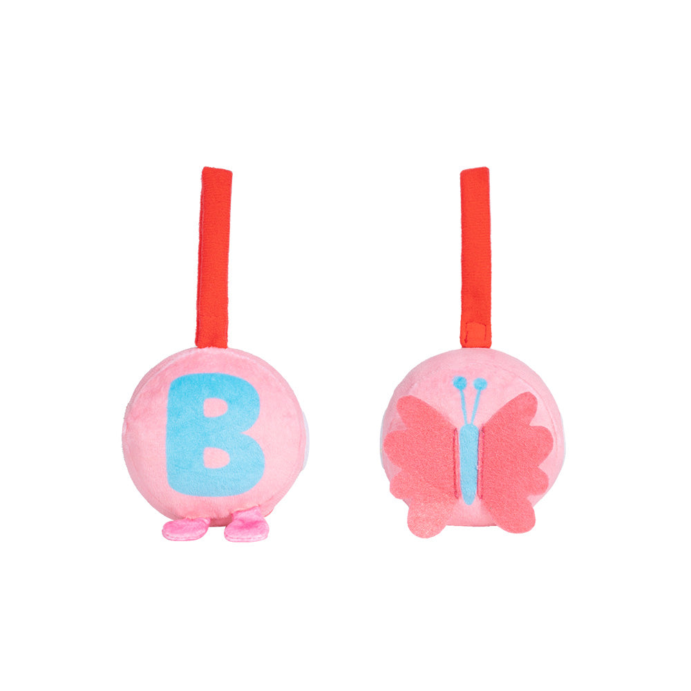 26 Single Alphabet Plush Pendant Stroller Crib Decor (Animal Print on Back)