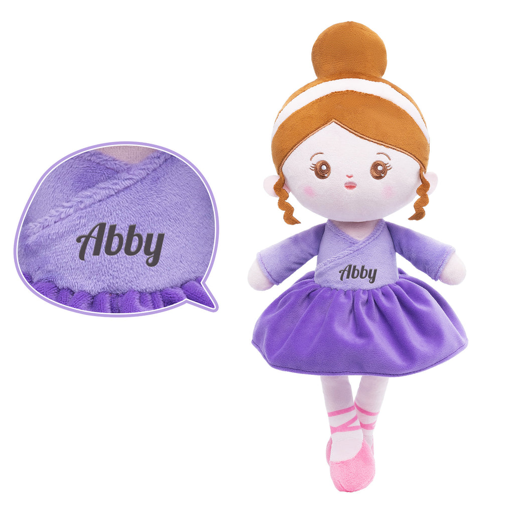 Personalized Purple Ballet Plush Girl Doll