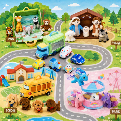 Personalized Plush Playset Sensory Toy Kit - 9 Themes