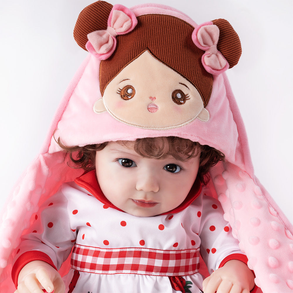 Personalized Ultra-soft Baby Hooded Blanket for Brown Skin Tone Baby
