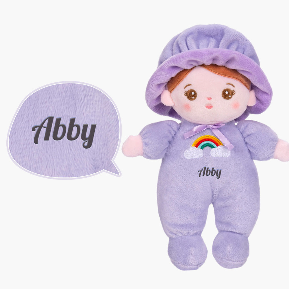 Personalized Purple Mini Plush Baby Girl Doll & Gift Set