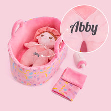 Load image into Gallery viewer, Personalized Pink Mini Plush Baby Girl Doll &amp; Gift Set