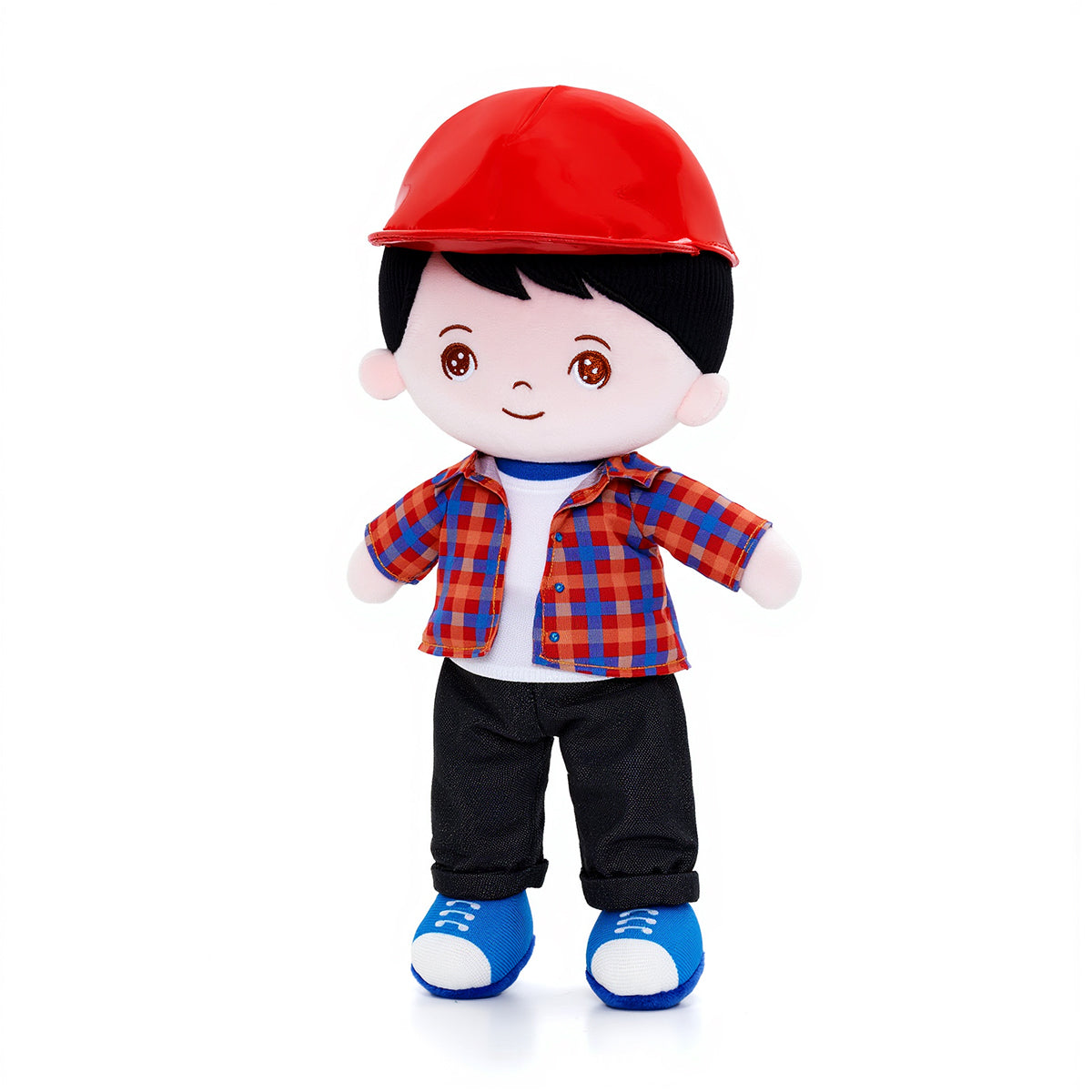 Personalized Plaid Jacket Plush Baby Boy Doll