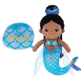 Personalized 15 Inch Mermaid Plush Girl Doll - Blue