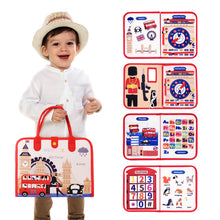 Load image into Gallery viewer, Personalised British Toddler Busy Board Plush Montessori Toys
