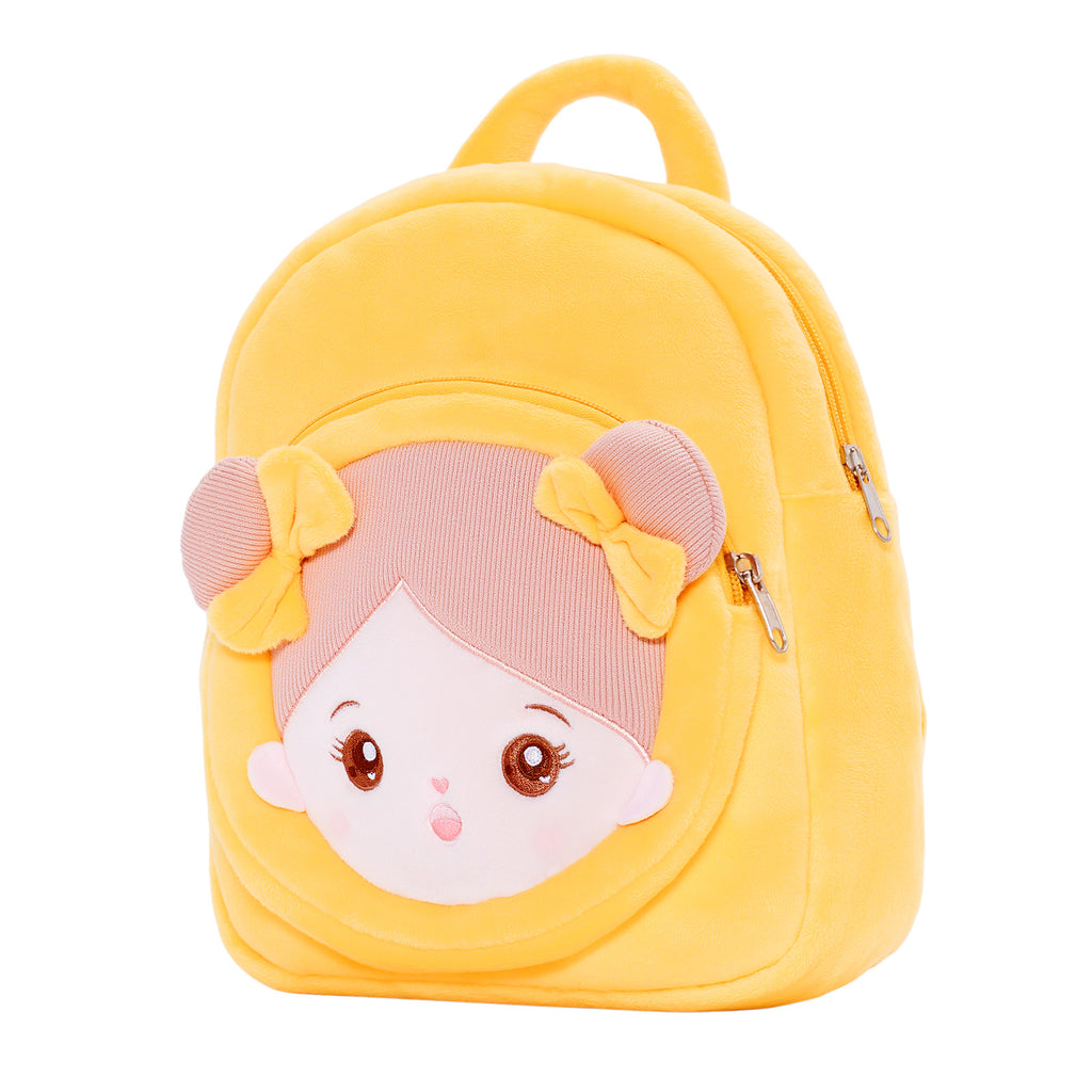 Personalized Yellow Open Eyes Plush Baby Girl Backpack