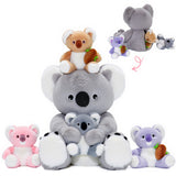 Koala Family with 4 Babies Plush Playset Animals Stuffed Gift Set