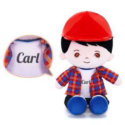 Personalized Plaid Jacket Plush Baby Boy Doll