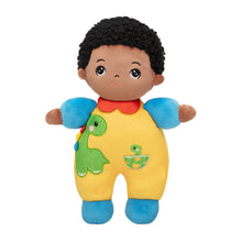 Load image into Gallery viewer, Personalized Dark Skin Dinosaur Mini Plush Baby Boy Doll