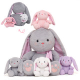 Rabbit Family with 4 Babies Plush Playset Animals Stuffed Gift Set for Toddler