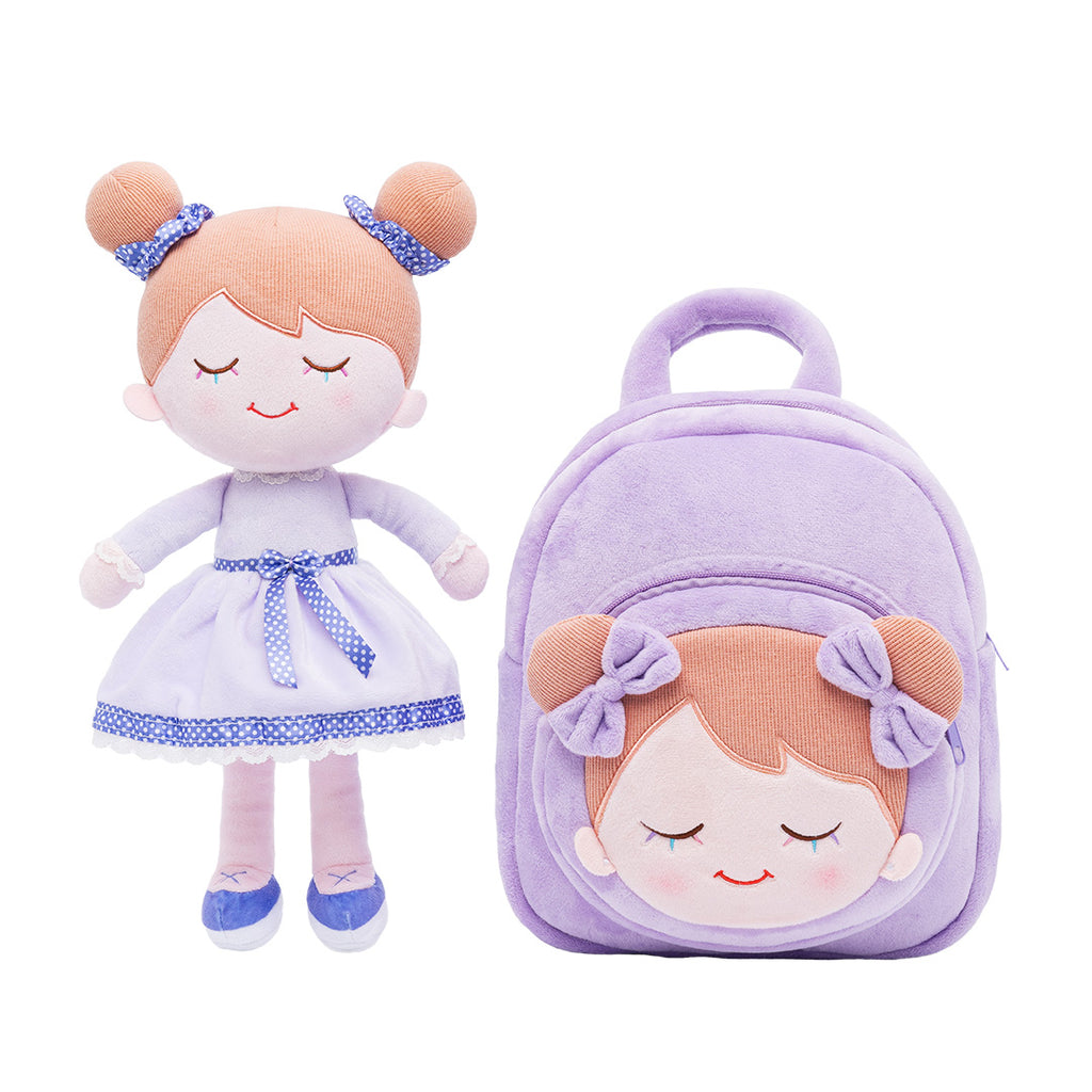 Personalized Light Purple Doll and Backpack