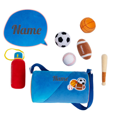 Personalized Baby's First Sports Bag Plush Playset Sensory Toys Set